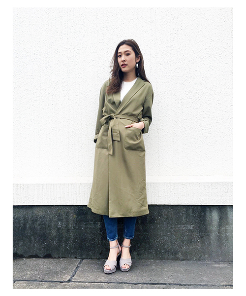 SLY(スライ)の「TAILOR LONG GOWN COAT(チェスターコート・レディース・ネイビー/ベージュ/カーキ・FREE)」の18枚目の写真