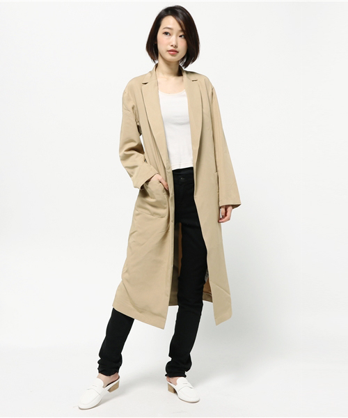 SLY(スライ)の「TAILOR LONG GOWN COAT(チェスターコート・レディース・ネイビー/ベージュ/カーキ・FREE)」の9枚目の写真