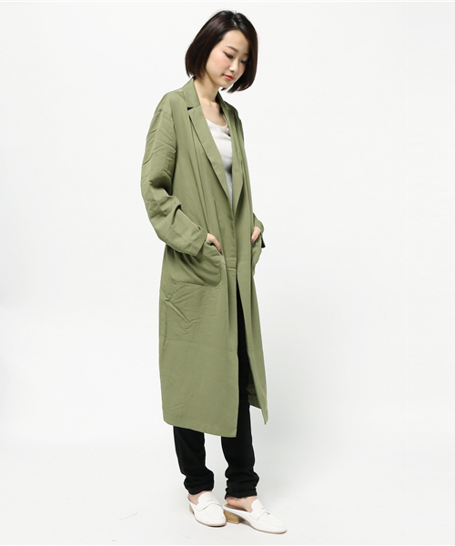 SLY(スライ)の「TAILOR LONG GOWN COAT(チェスターコート・レディース・ネイビー/ベージュ/カーキ・FREE)」の10枚目の写真