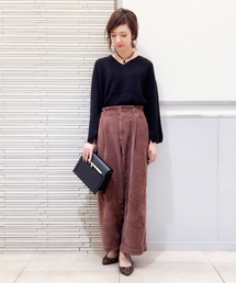 mysty woman | コーデュロイタックワイドパンツ(その他パンツ)