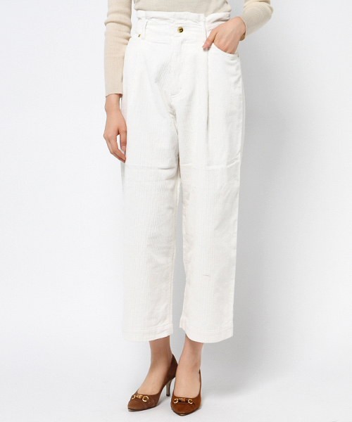 mysty woman（ミスティウーマン）の「コーデュロイタックワイドパンツ（その他パンツ・レディース・ブラウン/グレー/ネイビー/オフホワイト/ピンク/ライトベージュ・FREE）」の2枚目の写真