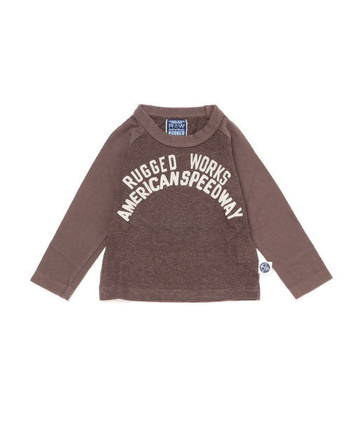 RUGGEDWORKS(ラゲッドワークス)の「カチオンラグランロングTシャツ(Tシャツ/カットソー・キッズ・ネイビー/ブラウン/グレー/チャコールグレー・110cm/140cm/120cm/90cm/130cm/100cm/80cm)」の4枚目の写真