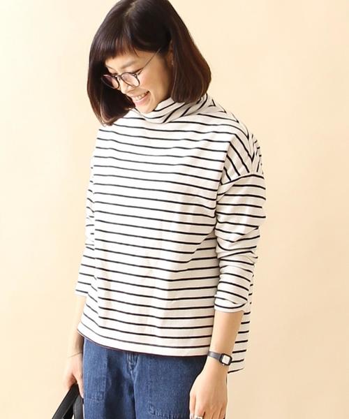 coen（コーエン）の「ギャザータートルネックプルオーバー（Tシャツ/カットソー・レディース・ナチュラル/ネイビー/その他1・FREE）」の3枚目の写真