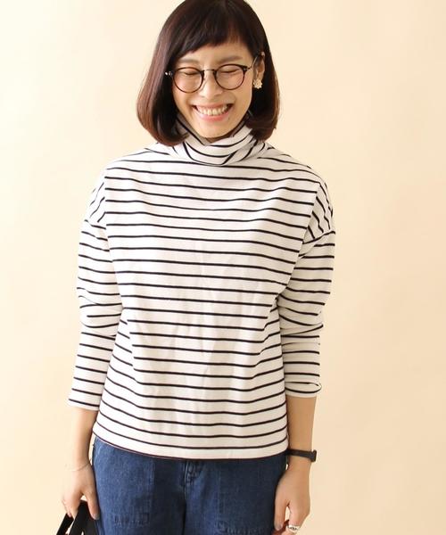 coen（コーエン）の「ギャザータートルネックプルオーバー（Tシャツ/カットソー・レディース・ナチュラル/ネイビー/その他1・FREE）」の17枚目の写真