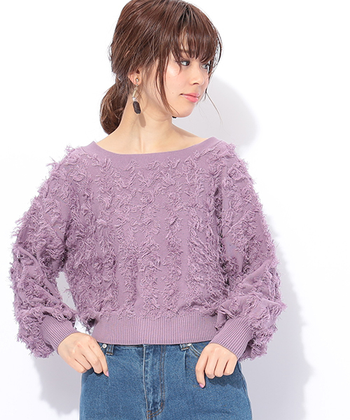 natural couture(ナチュラルクチュール)の「ふさふさニットカーディガン(カーディガン/ボレロ・レディース・ナチュラル/ネイビー/パープル系その他・FREE)」の14枚目の写真