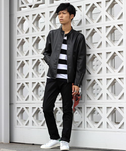 ESSENTIAL GARMENT MEN'S BIGI(エッセンシャルガーメントメンズビギ)の「【2017-18 A/W新作】フェイクレザーシングルライダース(ライダースジャケット・メンズ・ブラック/ダークブルー・SS/L/S/M)」の22枚目の写真