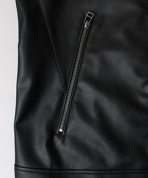 ESSENTIAL GARMENT MEN'S BIGI(エッセンシャルガーメントメンズビギ)の「【2017-18 A/W新作】フェイクレザーシングルライダース(ライダースジャケット・メンズ・ブラック/ダークブルー・SS/L/S/M)」の17枚目の写真