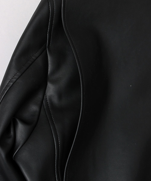 ESSENTIAL GARMENT MEN'S BIGI(エッセンシャルガーメントメンズビギ)の「【2017-18 A/W新作】フェイクレザーシングルライダース(ライダースジャケット・メンズ・ブラック/ダークブルー・SS/L/S/M)」の12枚目の写真