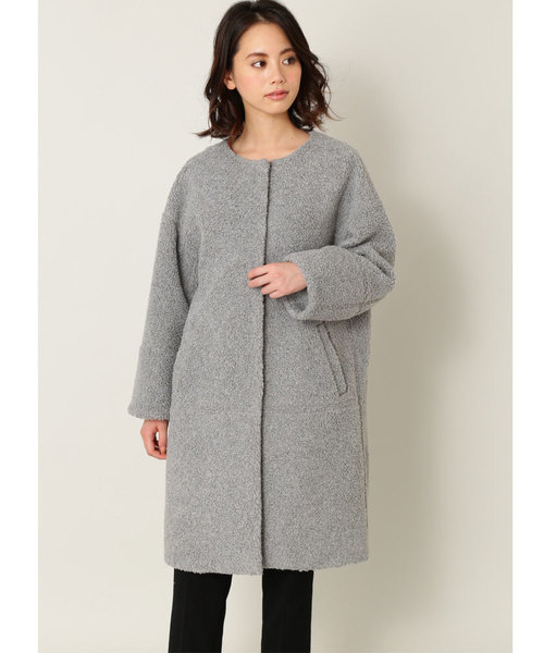 NATURAL BEAUTY BASIC（ナチュラルビューティーベーシック）の「◆ライトウォームボアコート（その他アウター・レディース・グレー/ベージュ・MEDIUM/SMALL）」の2枚目の写真