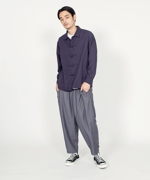 SHIPS JET BLUE(シップスジェットブルー)の「SHIPS JET BLUE: チャイナジャケット(シャツ/ブラウス・メンズ・ネイビー/ベージュ/ブラック・LARGE/X-LARGE/MEDIUM/SMALL)」の10枚目の写真