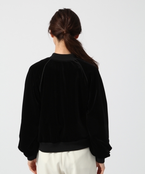 GLOBAL WORK(グローバルワーク)の「ベロアシシュウブルゾン/757153(ブルゾン・レディース・ブラック/グリーン・MEDIUM/LARGE)」の5枚目の写真