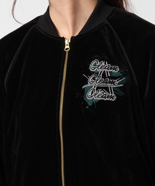 GLOBAL WORK(グローバルワーク)の「ベロアシシュウブルゾン/757153(ブルゾン・レディース・ブラック/グリーン・MEDIUM/LARGE)」の6枚目の写真