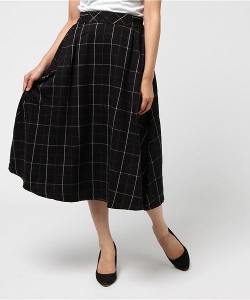 AMERICAN HOLIC(アメリカンホリック)の「チェックフレアスカート(スカート・レディース・その他/ハウンドトゥース/ブラック系その他・FREE)」の2枚目の写真