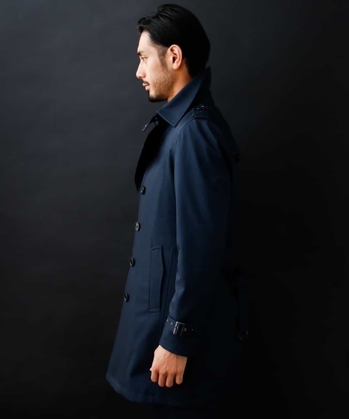 MICHEL KLEIN HOMME (ミッシェルクランオム)の「へリンボンボンディングコート(トレンチコート・メンズ・ネイビー/グレー・SMALL/MEDIUM/LARGE/X-LARGE/XX-LARGE/46/44/52/51/48)」の16枚目の写真