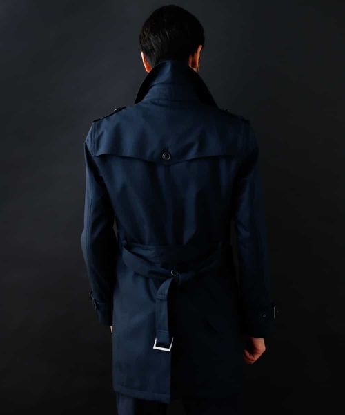 MICHEL KLEIN HOMME (ミッシェルクランオム)の「へリンボンボンディングコート(トレンチコート・メンズ・ネイビー/グレー・SMALL/MEDIUM/LARGE/X-LARGE/XX-LARGE/46/44/52/51/48)」の15枚目の写真