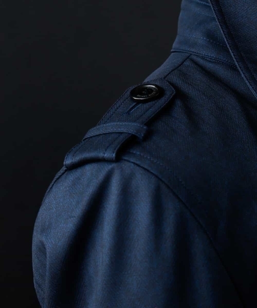 MICHEL KLEIN HOMME (ミッシェルクランオム)の「へリンボンボンディングコート(トレンチコート・メンズ・ネイビー/グレー・SMALL/MEDIUM/LARGE/X-LARGE/XX-LARGE/46/44/52/51/48)」の8枚目の写真