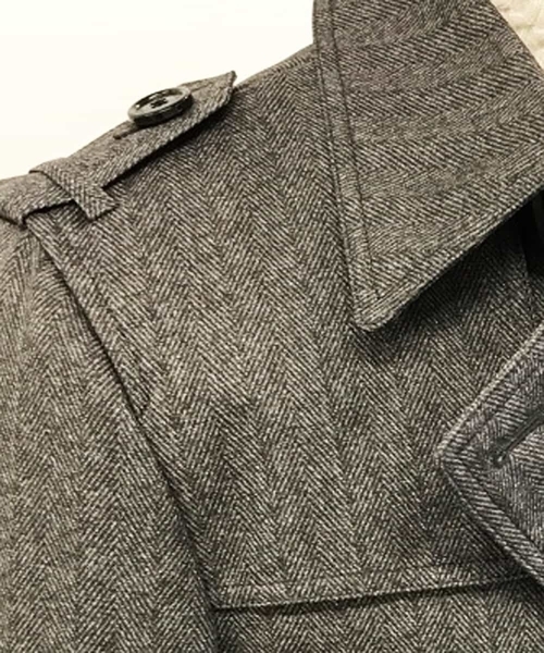MICHEL KLEIN HOMME (ミッシェルクランオム)の「へリンボンボンディングコート(トレンチコート・メンズ・ネイビー/グレー・SMALL/MEDIUM/LARGE/X-LARGE/XX-LARGE/46/44/52/51/48)」の3枚目の写真
