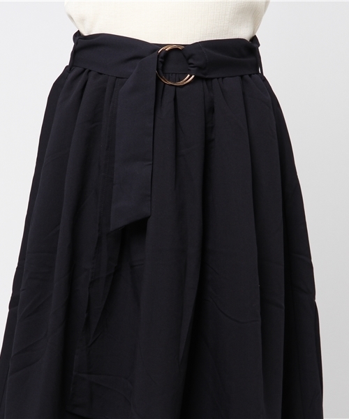 earth music&ecology（アースミュージックアンドエコロジー）の「・ラップフレアースカート（スカート・レディース・スモークピンク/キャメル/ネイビー・FREE）」の5枚目の写真