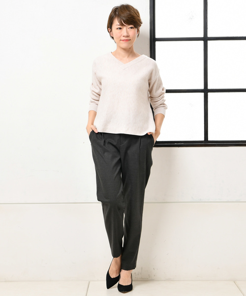 un dix cors(アンディコール)の「シンプルグレンチェックテーパード(その他パンツ・レディース・ホワイト/チャコールグレー・36/38)」の7枚目の写真