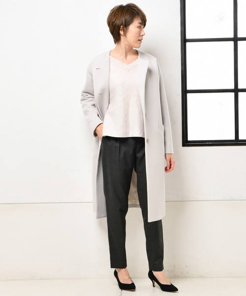 un dix cors(アンディコール)の「シンプルグレンチェックテーパード(その他パンツ・レディース・ホワイト/チャコールグレー・36/38)」の6枚目の写真