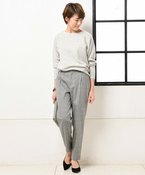 un dix cors(アンディコール)の「シンプルグレンチェックテーパード(その他パンツ・レディース・ホワイト/チャコールグレー・36/38)」の5枚目の写真