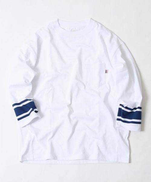 coen（コーエン）の「【女性にも人気】USAコットン7分袖フットボールTシャツ（Tシャツ/カットソー・メンズ・ホワイト/オリーブ・X-LARGE/MEDIUM/SMALL/LARGE）」の14枚目の写真