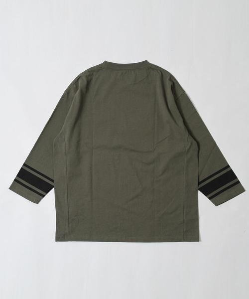 coen（コーエン）の「【女性にも人気】USAコットン7分袖フットボールTシャツ（Tシャツ/カットソー・メンズ・ホワイト/オリーブ・X-LARGE/MEDIUM/SMALL/LARGE）」の3枚目の写真