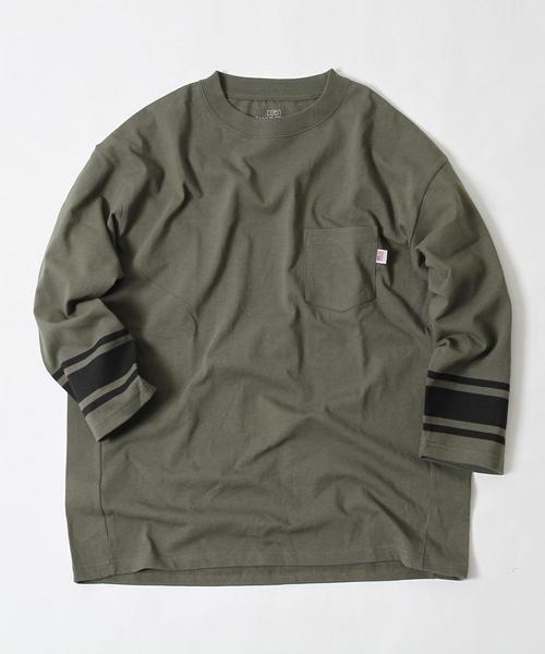 coen（コーエン）の「【女性にも人気】USAコットン7分袖フットボールTシャツ（Tシャツ/カットソー・メンズ・ホワイト/オリーブ・X-LARGE/MEDIUM/SMALL/LARGE）」の7枚目の写真