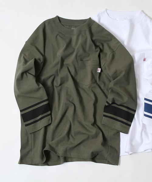 coen（コーエン）の「【女性にも人気】USAコットン7分袖フットボールTシャツ（Tシャツ/カットソー・メンズ・ホワイト/オリーブ・X-LARGE/MEDIUM/SMALL/LARGE）」の21枚目の写真