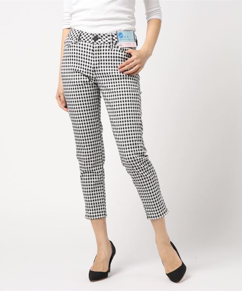 しまむら シマムラ の Closshi Premium 素肌涼やかギンガムチェックテーパードパンツ その他パンツ Wear