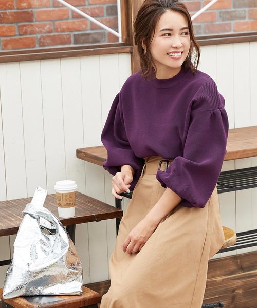 titivate(ティティベイト)の「ボリュームスリーブワッフルプルオーバー(Tシャツ/カットソー・レディース・ホワイト/ブラック/ライトブラウン/グリーン/パープル・S/M)」の16枚目の写真