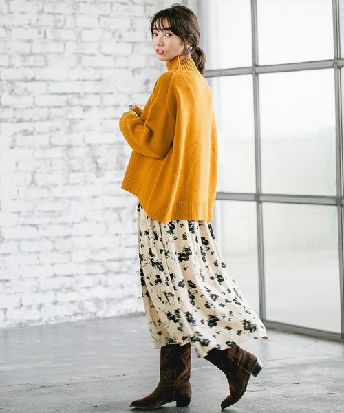 A part by（アパートバイ）の「ハナガラタックスカート　814864（スカート・レディース・ブラック系その他/ベージュ系その他/グリーン系その他・MEDIUM/LARGE）」の5枚目の写真