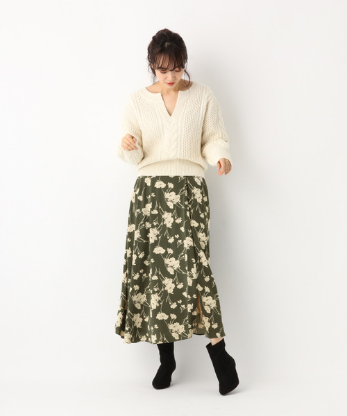 A part by（アパートバイ）の「ハナガラタックスカート　814864（スカート・レディース・ブラック系その他/ベージュ系その他/グリーン系その他・MEDIUM/LARGE）」の21枚目の写真