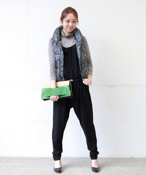 603（ロクマルサン）の「603 ニット柄プリントダウンベスト（ダウンベスト・レディース・ベージュ/ダークグレー・FREE）」の15枚目の写真