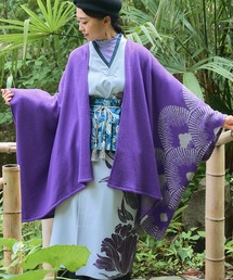 【倭物やカヤ】-attakee- 紋色羽織り ビッグシルエットニットカーディガン