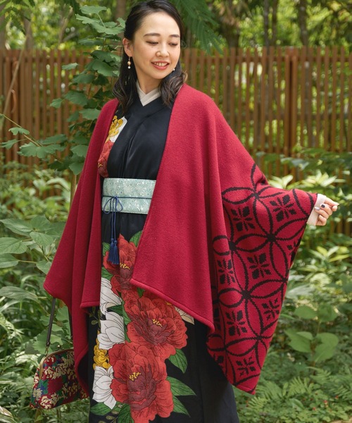 カヤ(カヤ)の「【カヤ】-attakee- 紋色羽織り ビッグシルエットニットカーディガン(カーディガン/ボレロ・レディース・パープル/ダークブルー/カーキ/ライトグレー/ブラック/ピンク/その他1/その他2/レッド系その他/パープル系その他・FREE)」の8枚目の写真