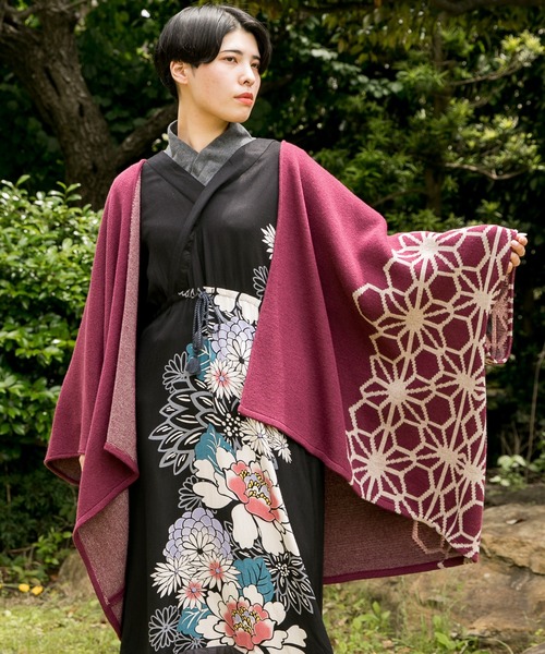 カヤ(カヤ)の「【カヤ】-attakee- 紋色羽織り ビッグシルエットニットカーディガン(カーディガン/ボレロ・レディース・パープル/ダークブルー/カーキ/ライトグレー/ブラック/ピンク/その他1/その他2/レッド系その他/パープル系その他・FREE)」の7枚目の写真