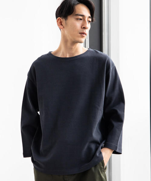 green label relaxing(グリーンレーベルリラクシング)の「SC ガーター ボートネック 8分袖 カットソー ◆(Tシャツ/カットソー・メンズ・ブラック/ナチュラル/オレンジ系その他/ブラウン・L/S/M)」の2枚目の写真