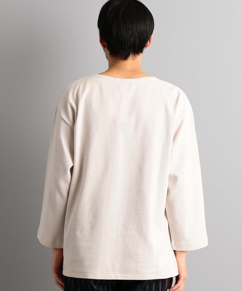 green label relaxing(グリーンレーベルリラクシング)の「SC ガーター ボートネック 8分袖 カットソー ◆(Tシャツ/カットソー・メンズ・ブラック/ナチュラル/オレンジ系その他/ブラウン・L/S/M)」の7枚目の写真