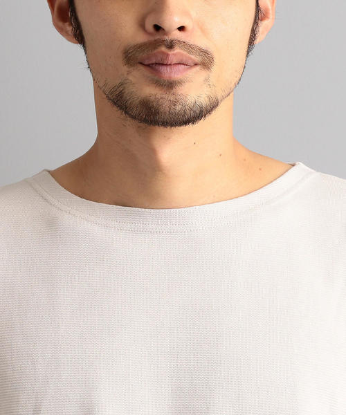 green label relaxing(グリーンレーベルリラクシング)の「SC ガーター ボートネック 8分袖 カットソー ◆(Tシャツ/カットソー・メンズ・ブラック/ナチュラル/オレンジ系その他/ブラウン・L/S/M)」の11枚目の写真