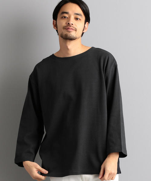 green label relaxing(グリーンレーベルリラクシング)の「SC ガーター ボートネック 8分袖 カットソー ◆(Tシャツ/カットソー・メンズ・ブラック/ナチュラル/オレンジ系その他/ブラウン・L/S/M)」の18枚目の写真