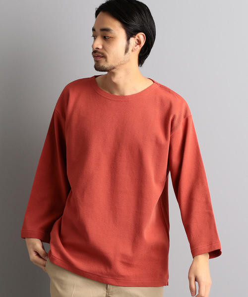 green label relaxing(グリーンレーベルリラクシング)の「SC ガーター ボートネック 8分袖 カットソー ◆(Tシャツ/カットソー・メンズ・ブラック/ナチュラル/オレンジ系その他/ブラウン・L/S/M)」の16枚目の写真