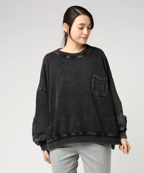 ROGER AND RAW（ロジャーアンドロウ）の「Roger＆Raw/Back JQクルーBIGスウェット（スウェット・レディース・スミクロ/グレー/ベージュ/カーキ/ブルー・M）」の16枚目の写真