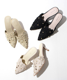 RANDA | フラワーカッティングミュールパンプス(パンプス)