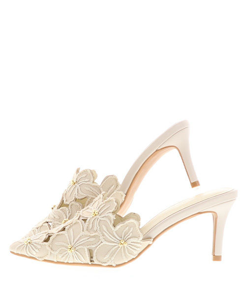 RANDA（ランダ）の「フラワーカッティングミュールパンプス（パンプス・レディース・ブラック/イエロー/クリーム・LL/S/M/L）」の9枚目の写真