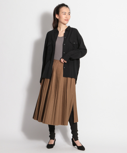 niko and...（ニコアンド）の「ミリタリーワイドシャツ（シャツ/ブラウス・レディース・ブラック/ベージュ/カーキ・MEDIUM/LARGE）」の10枚目の写真