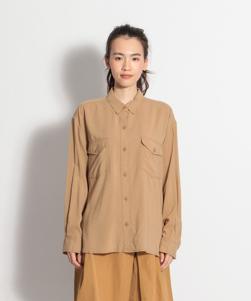 niko and...（ニコアンド）の「ミリタリーワイドシャツ（シャツ/ブラウス・レディース・ブラック/ベージュ/カーキ・MEDIUM/LARGE）」の13枚目の写真