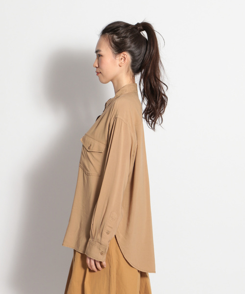 niko and...（ニコアンド）の「ミリタリーワイドシャツ（シャツ/ブラウス・レディース・ブラック/ベージュ/カーキ・MEDIUM/LARGE）」の14枚目の写真