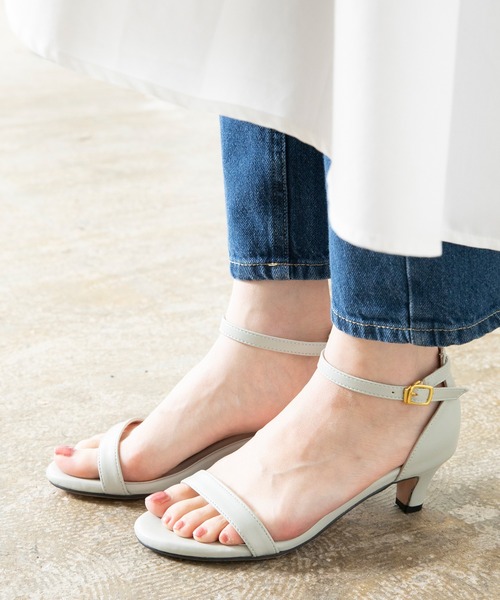 menue（メヌエ）の「5cmヒール すっきりシルエット サンダル（サンダル・レディース・イエロー/ホワイト/ベージュ/ダークブルー/グレイッシュベージュ/ブラック系その他2/マジェンタ/ブラック/ブラック系その他/ピンクベージュ/シルバー/ホワイト系その他/ブラック系その他3/ベージュ系その他/パイソン/ブラウン系その他/ブルーグレー/ラベンダー/その他/ライトグリーン・SS/S/3L/LL/M/L/XS）」の12枚目の写真