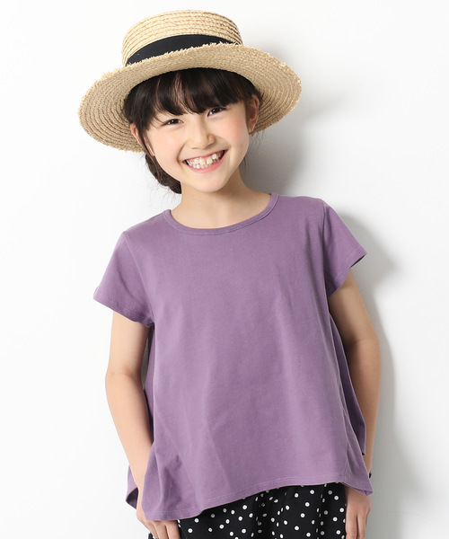 devirock（デビロック）の「ハンカチヘム半袖Tシャツ（Tシャツ/カットソー・キッズ・ホワイト/ネイビー/イエロー系その他/スモークピンク/ラベンダー/ブルーグレー/スミクロ・110cm/100cm/120cm/130cm/140cm/150cm/160cm）」の5枚目の写真